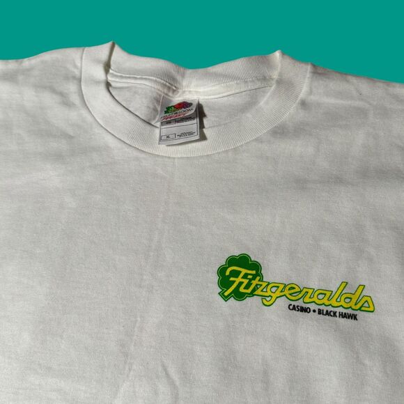Vintage Y2K Las Vegas Fitzgeralds Casino Lucky Day Mens XL White T Shirt - Picture 7 of 11